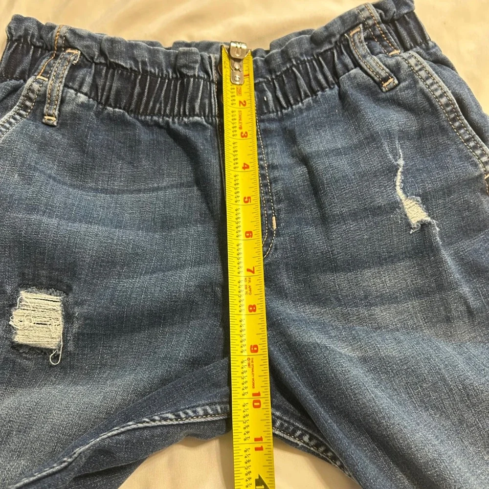 Abercrombie Kids High Rise‎ Mini Mom Jean Distressed Blue Denim Size 13/14